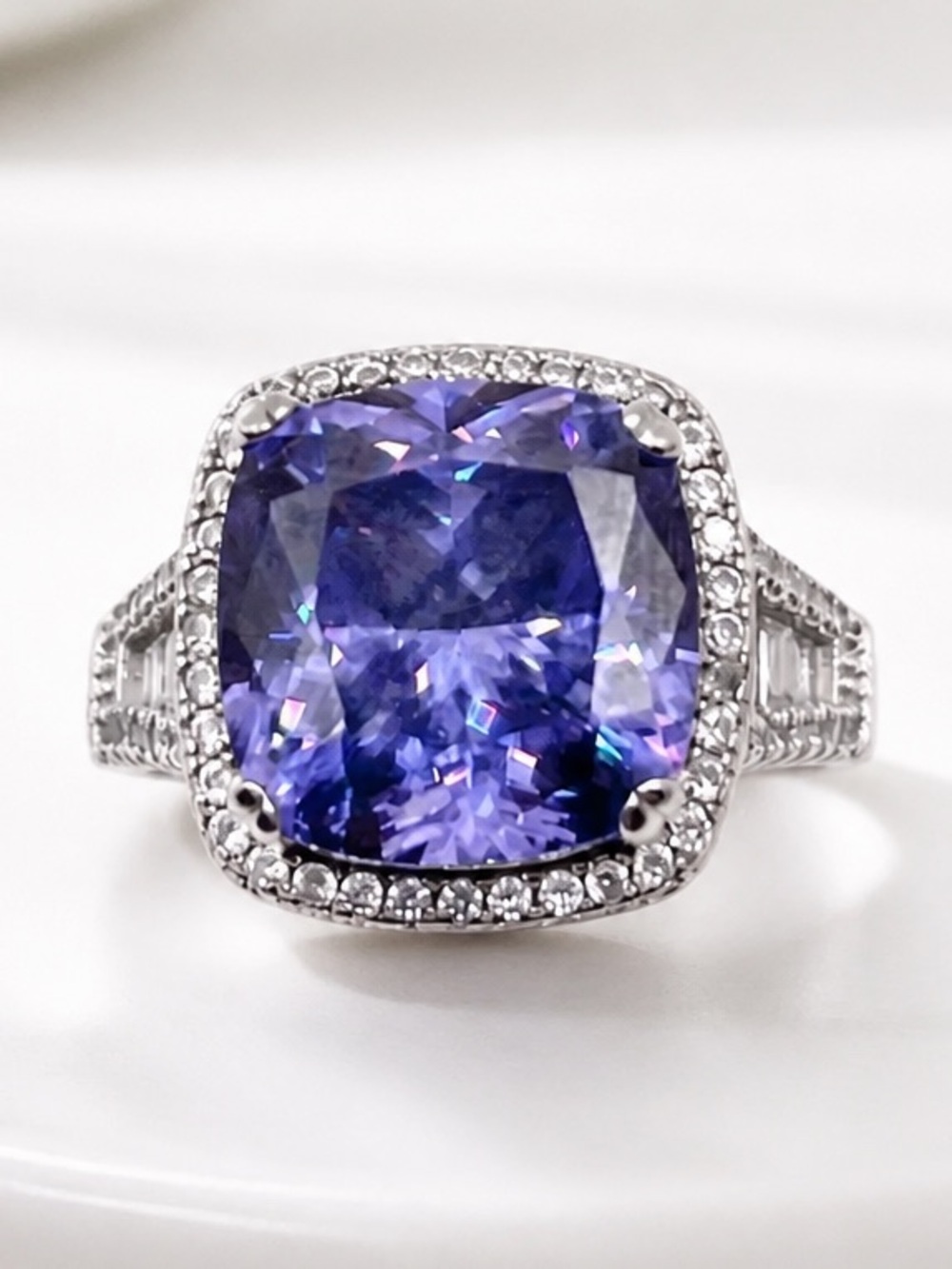 Size 8.5 Tanzanite 925 Sterling Silver Ring
